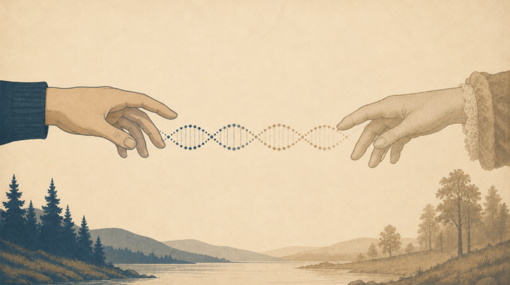 Illustration of connecting with Swedish relatives through DNA matching