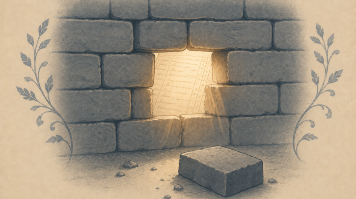 Illustration of breaking through a brick wall in Swedish genealogy research