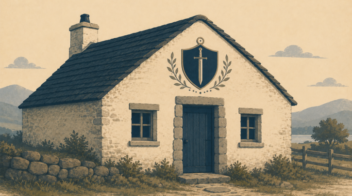 Illustration of a Swedish soldier's croft and soldatnamn