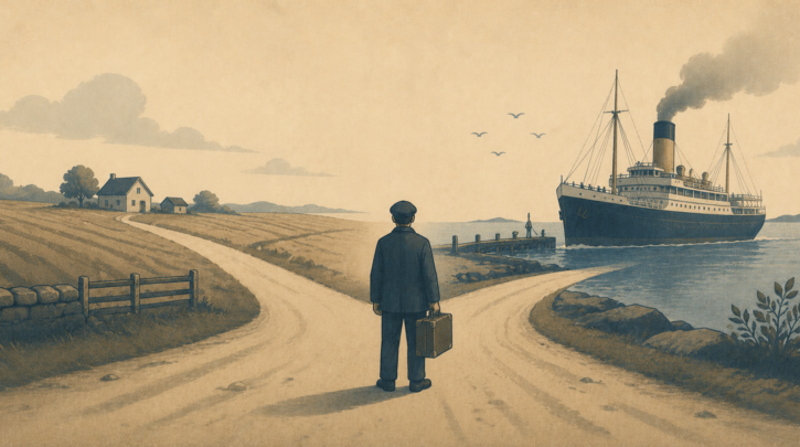 Illustration of the push and pull forces behind Swedish emigration